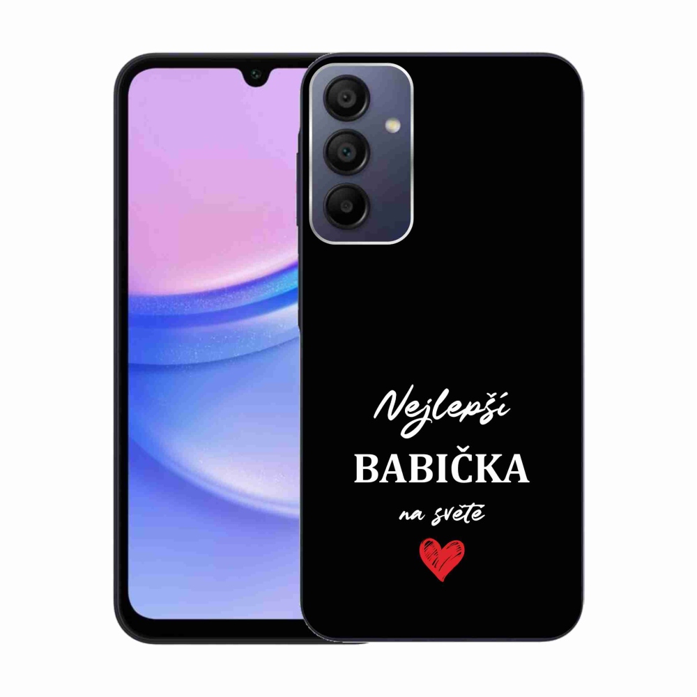 Gél borító mmCase Samsung Galaxy A15 4G/5G - a legjobb nagymama 1 fekete háttérrel