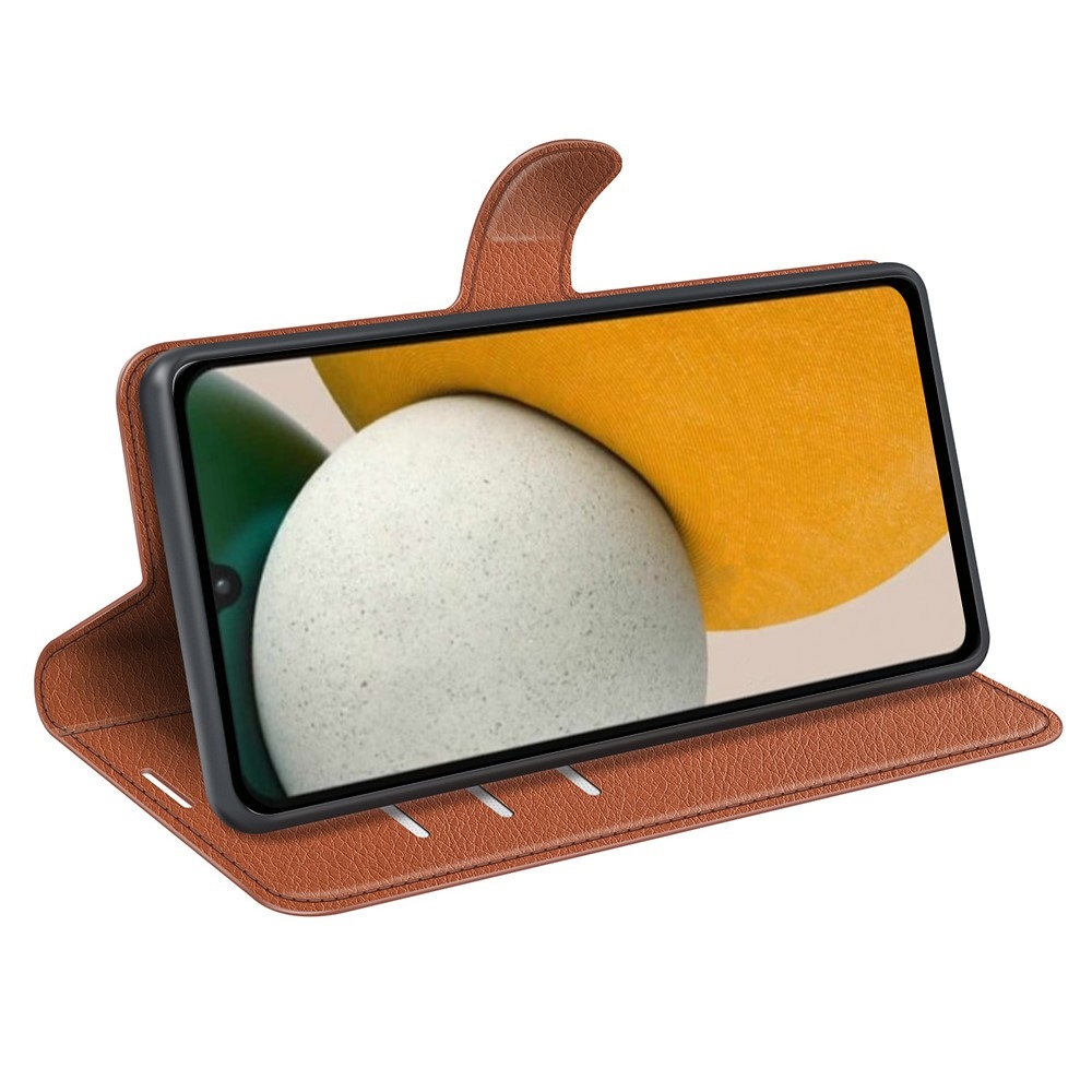 Litchi könyv tok Samsung Galaxy A15 4G/5G készülékhez - barna