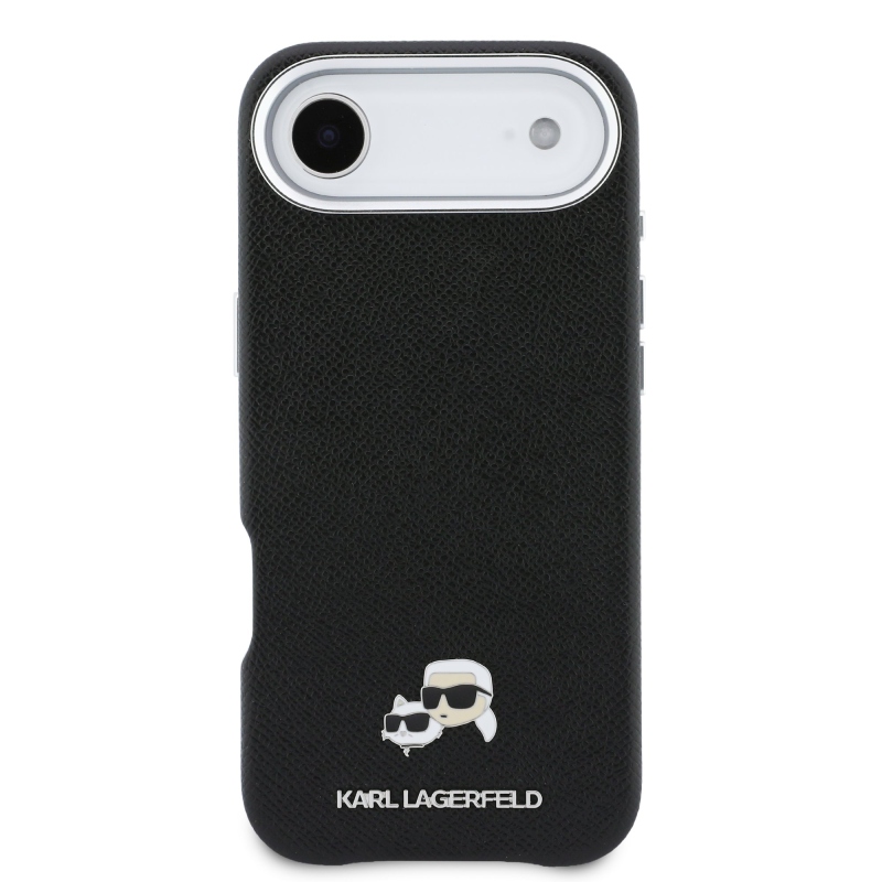 Karl Lagerfeld PU Karl és Choupette fejek Pins MagSafe hátlapi borító az iPhone Air készülékhez Fekete