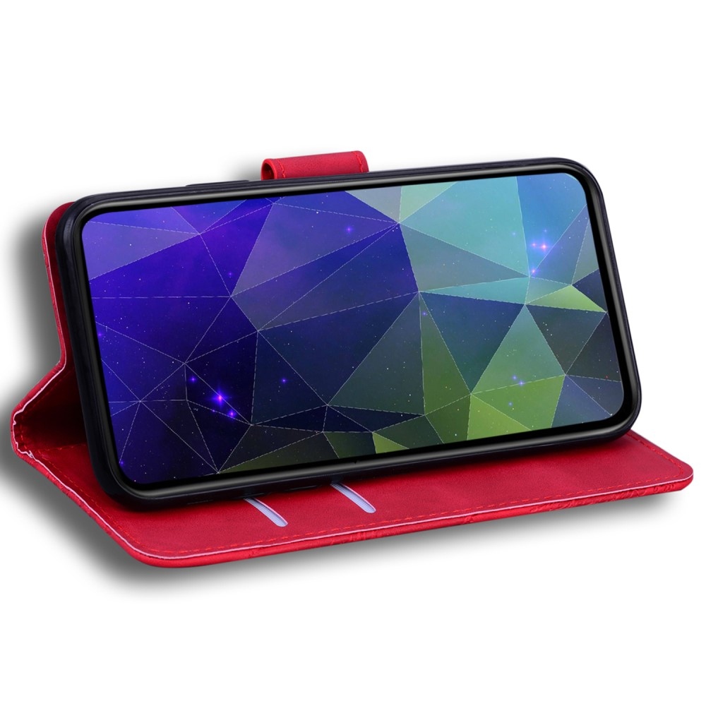 Szilárd könyvtáska a Realme 12 5G/12x 5G készülékhez - piros színű