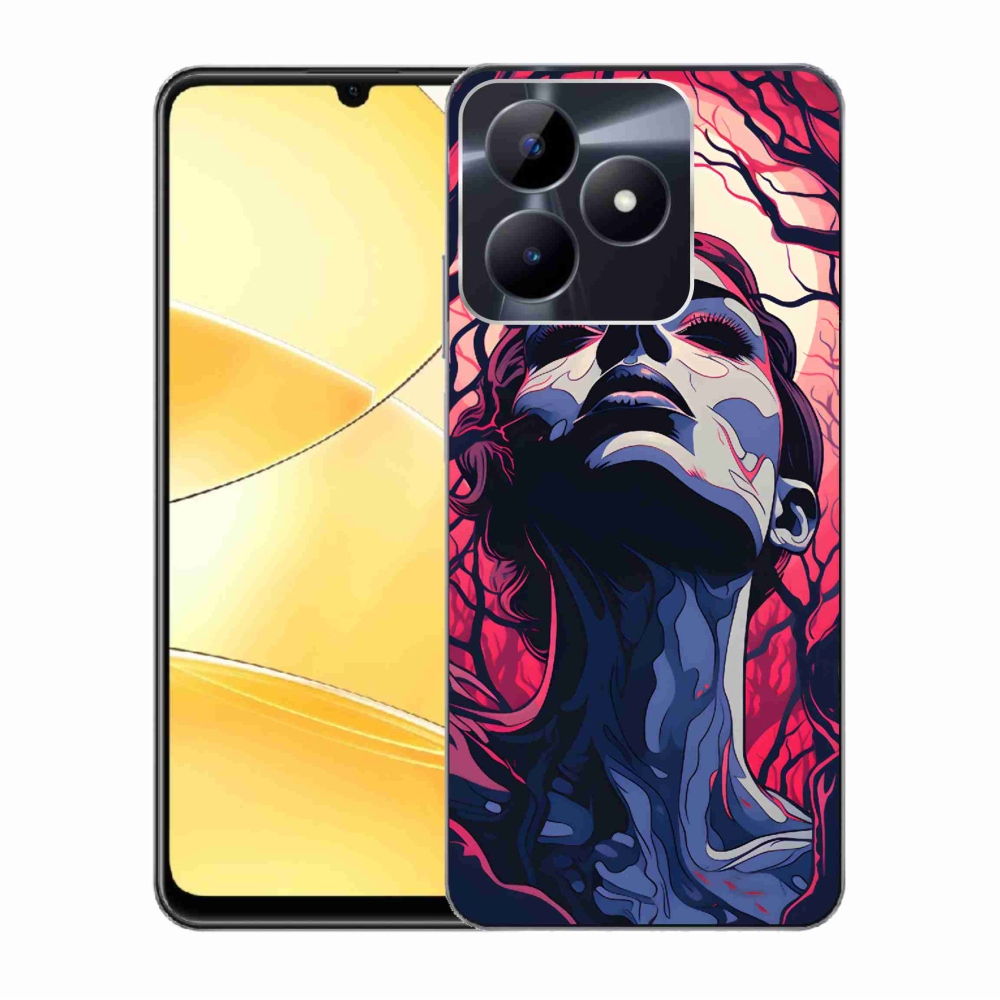 Zselés borítás mmCase a Realme C51/C53 készülékhez - absztrakt arc