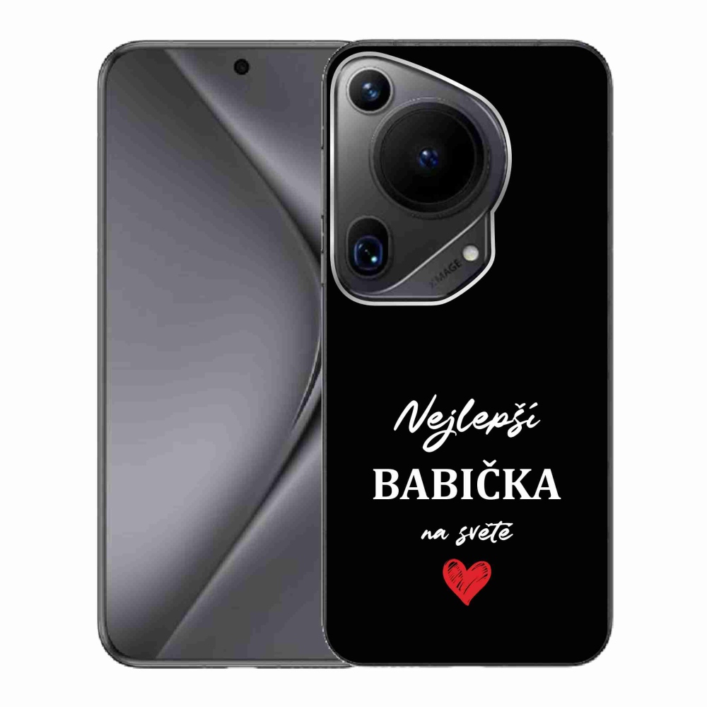 Gél borítás mmCase a Huawei Pura 70 Ultra - Best Grandma 1 fekete háttérrel