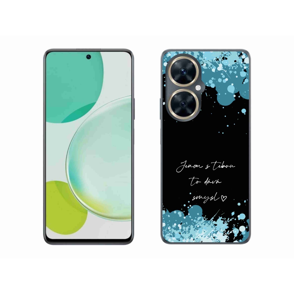 Gél borító mmCase a Huawei Nova 11i - szöveg szerelemben fekete háttérrel