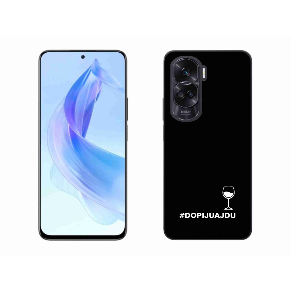 Gél borító mmCase a Honor 90 Lite készülékhez - bor motívum fekete háttérrel