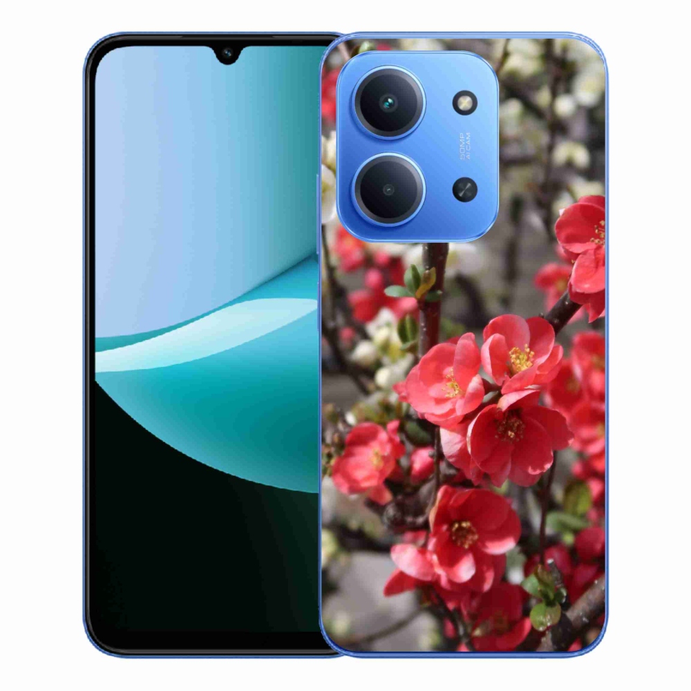 Gél borító mmCase a Xiaomi Redmi 15C 4G/5G (173mm) - piros virágokhoz