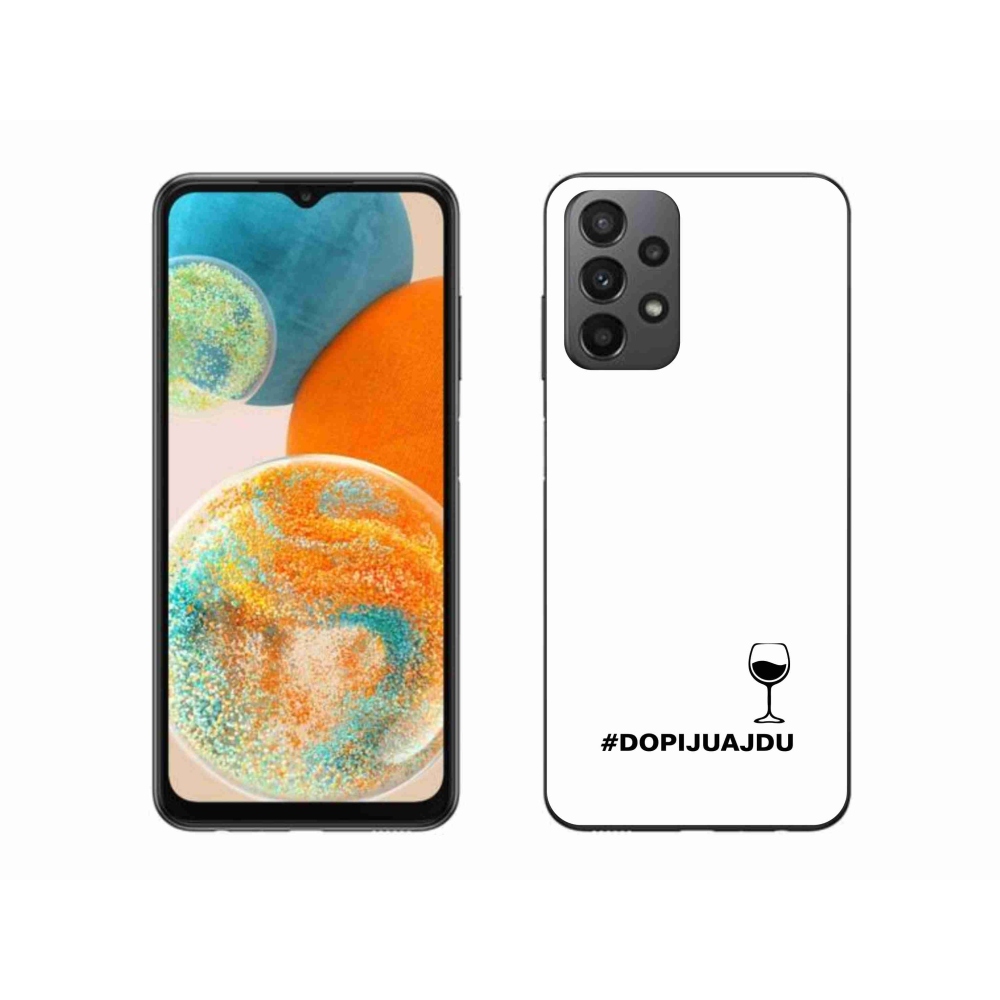 Gél borítás mmCase Samsung Galaxy A23 4G/5G készülékhez - bor motívum fehér alapon