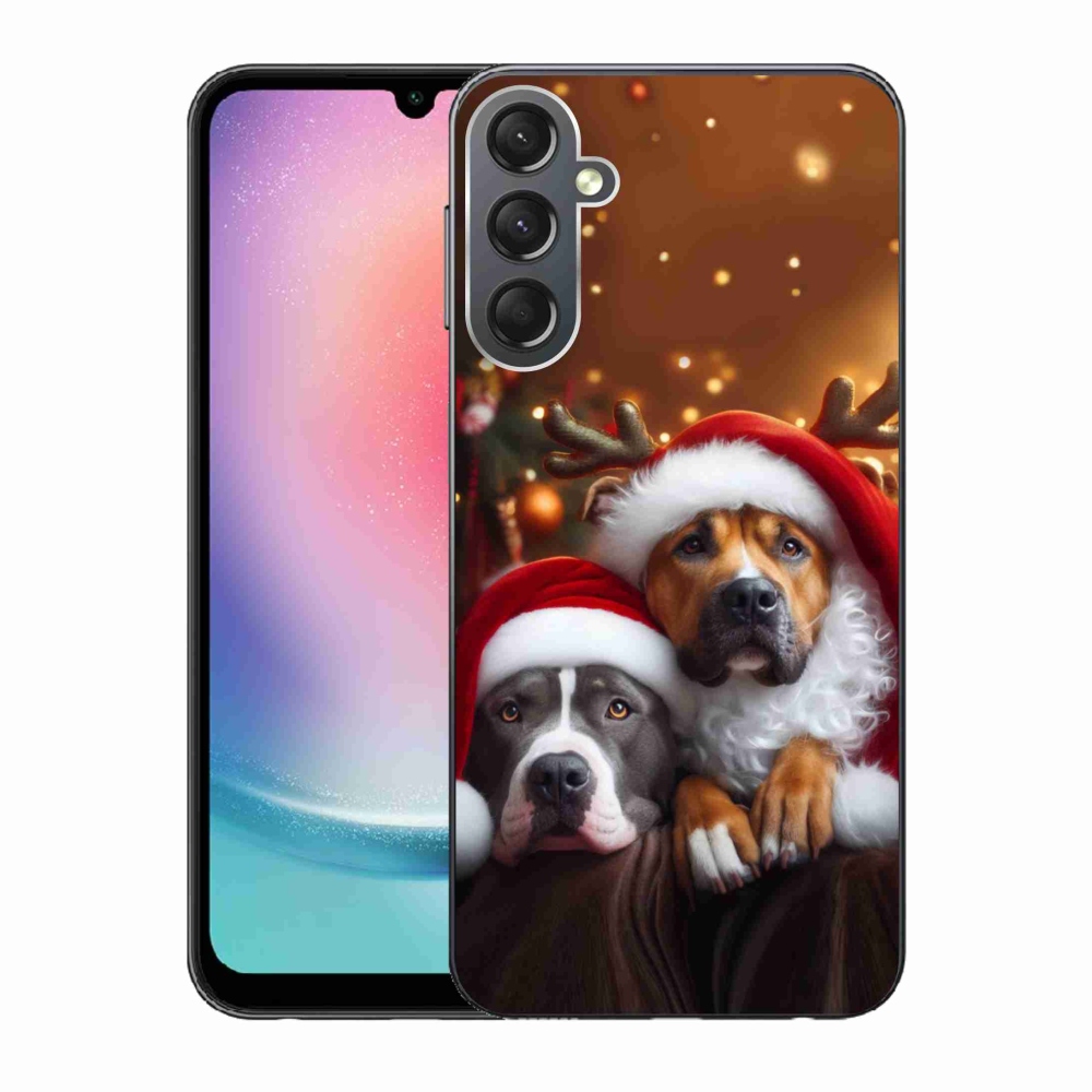 Gél borítás mmCase Samsung Galaxy A24 - Karácsonyi kutyák