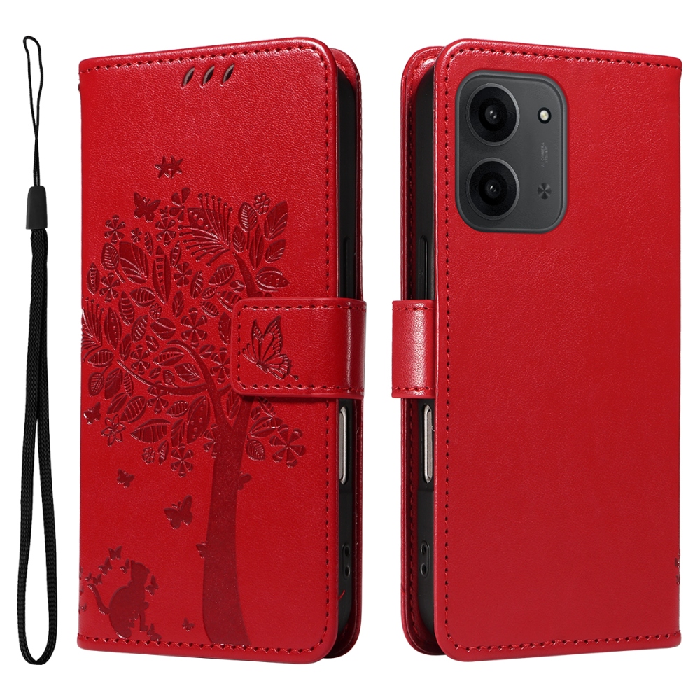 Fák könyve tok Xiaomi Redmi 15C 4G/5G (173mm) - piros