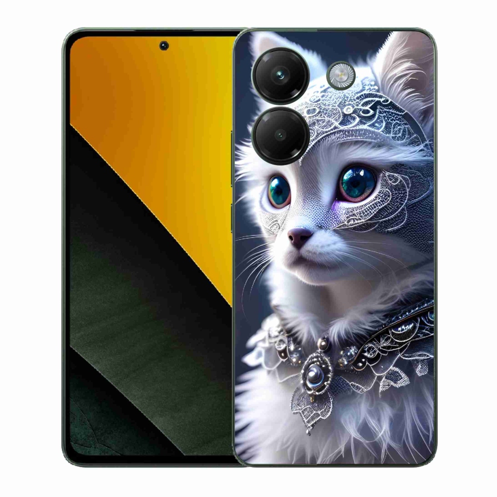 Gél borítás mmCase a Xiaomi Poco M7 Pro 5G-hez - fehér macska
