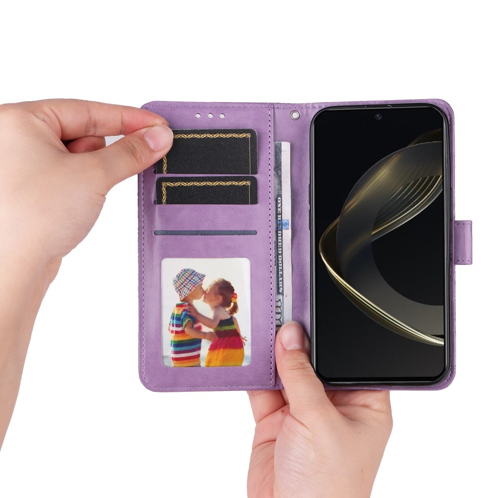 Napraforgó könyv tok Huawei Nova 12 SE-hez - lila