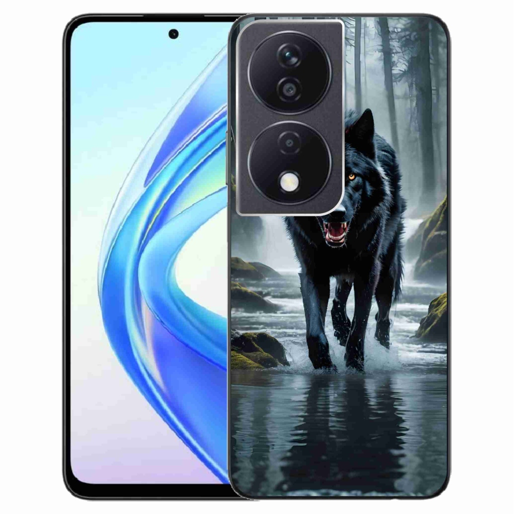 Zselés borítás mmCase a Honor X7b/Honor 90 Smart készülékhez - fekete farkas