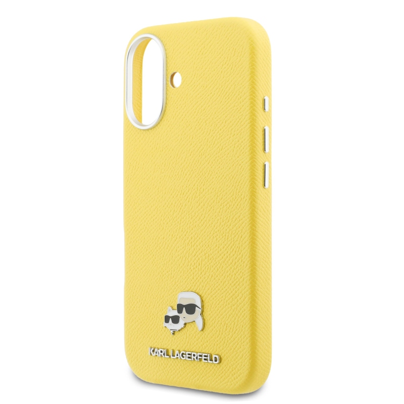 Karl Lagerfeld PU Karl és Choupette fejek tűk MagSafe hátlap iPhone 17 Sárga