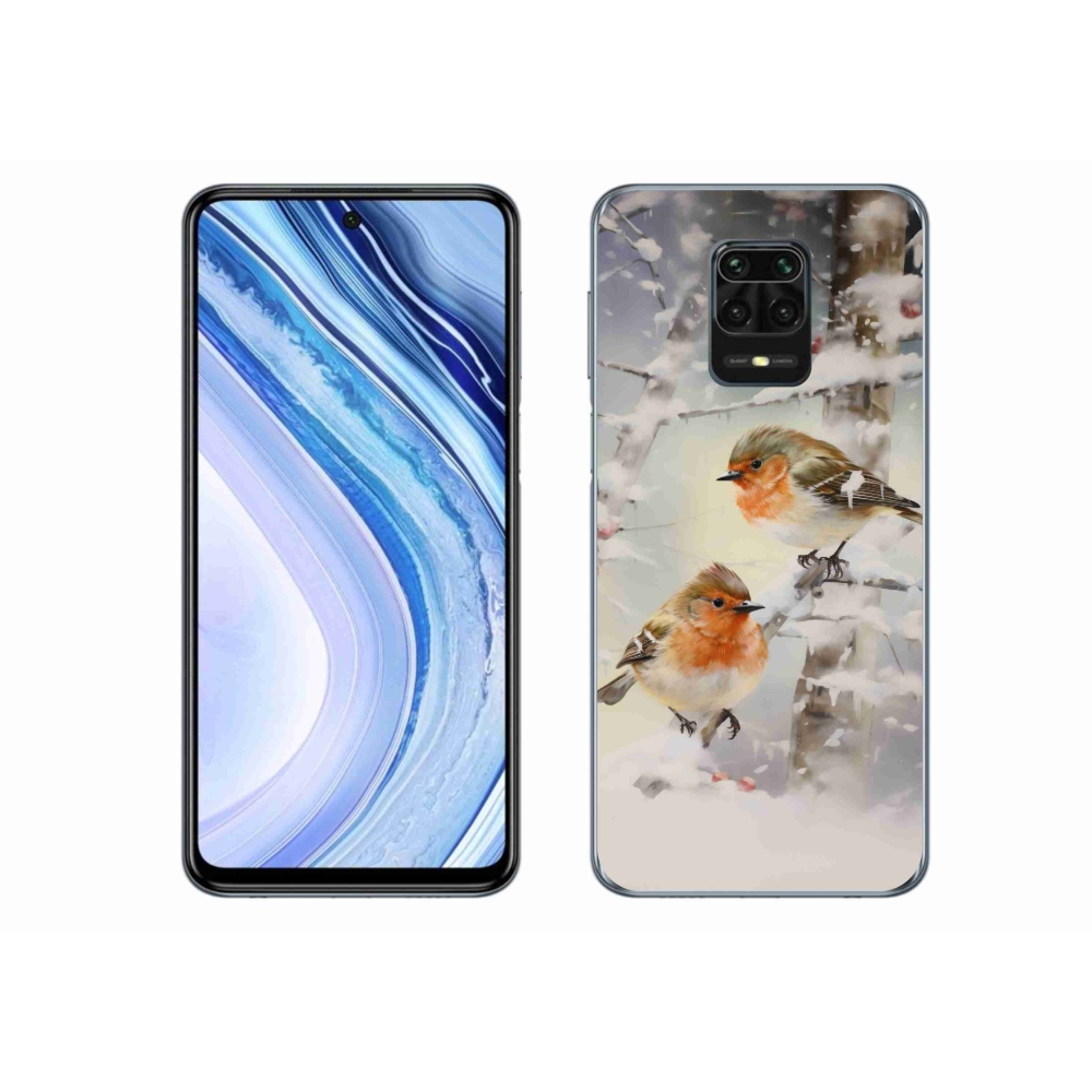 Gél borítás mmCase a Xiaomi Redmi Note 9S-hez - madarak télen