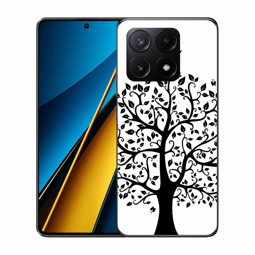 Gél borítás mmCase a Xiaomi Poco X6 Pro 5G számára - fekete és fehér fa