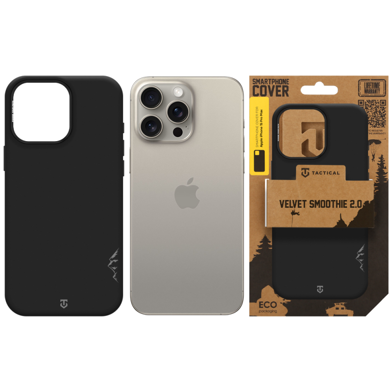 Tactical MagForce Velvet Smoothie 2.0 tok az Apple iPhone 15 Pro Max-hoz, Asphalt színben