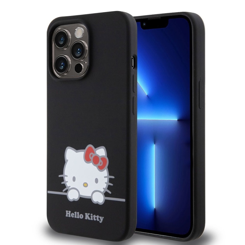 Hello Kitty Liquid Silicone Daydreaming Logo hátlap iPhone 13 Pro Fekete