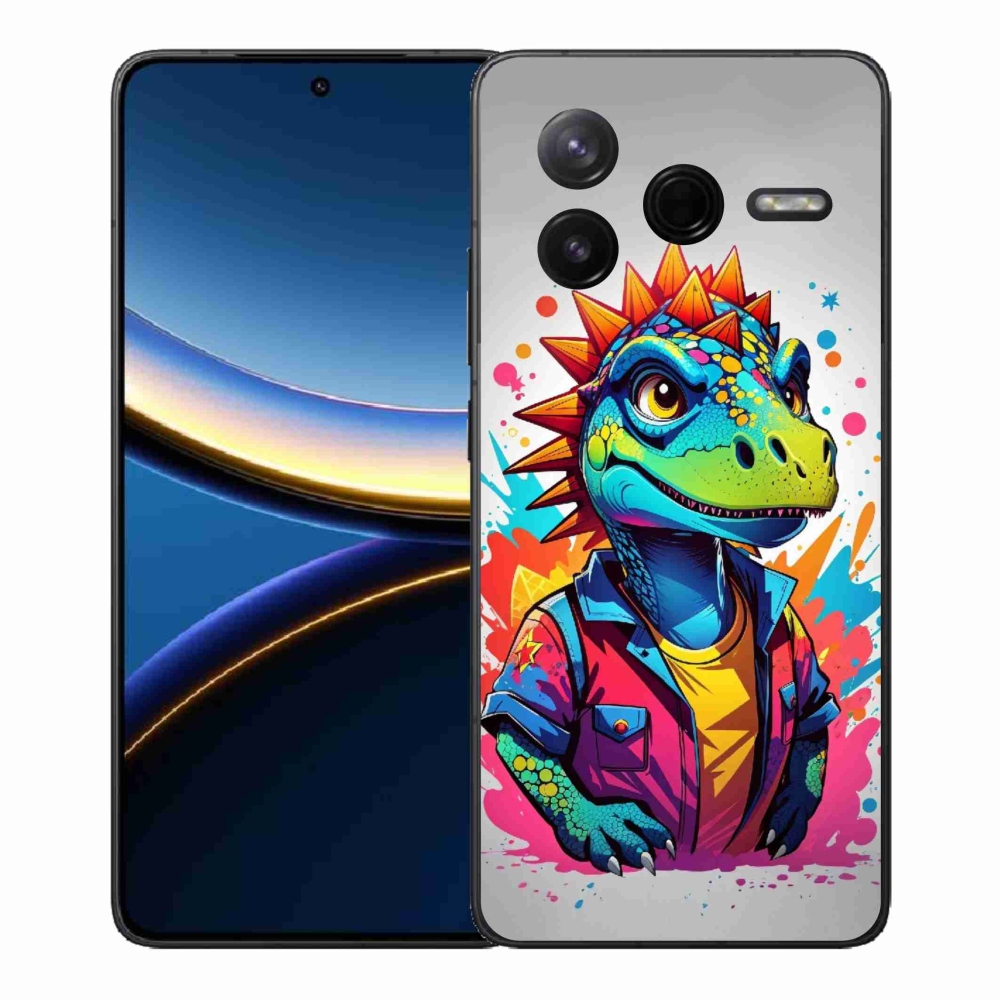 Gél borítás mmCase a Xiaomi Poco F7 Pro számára - színes dinoszaurusz