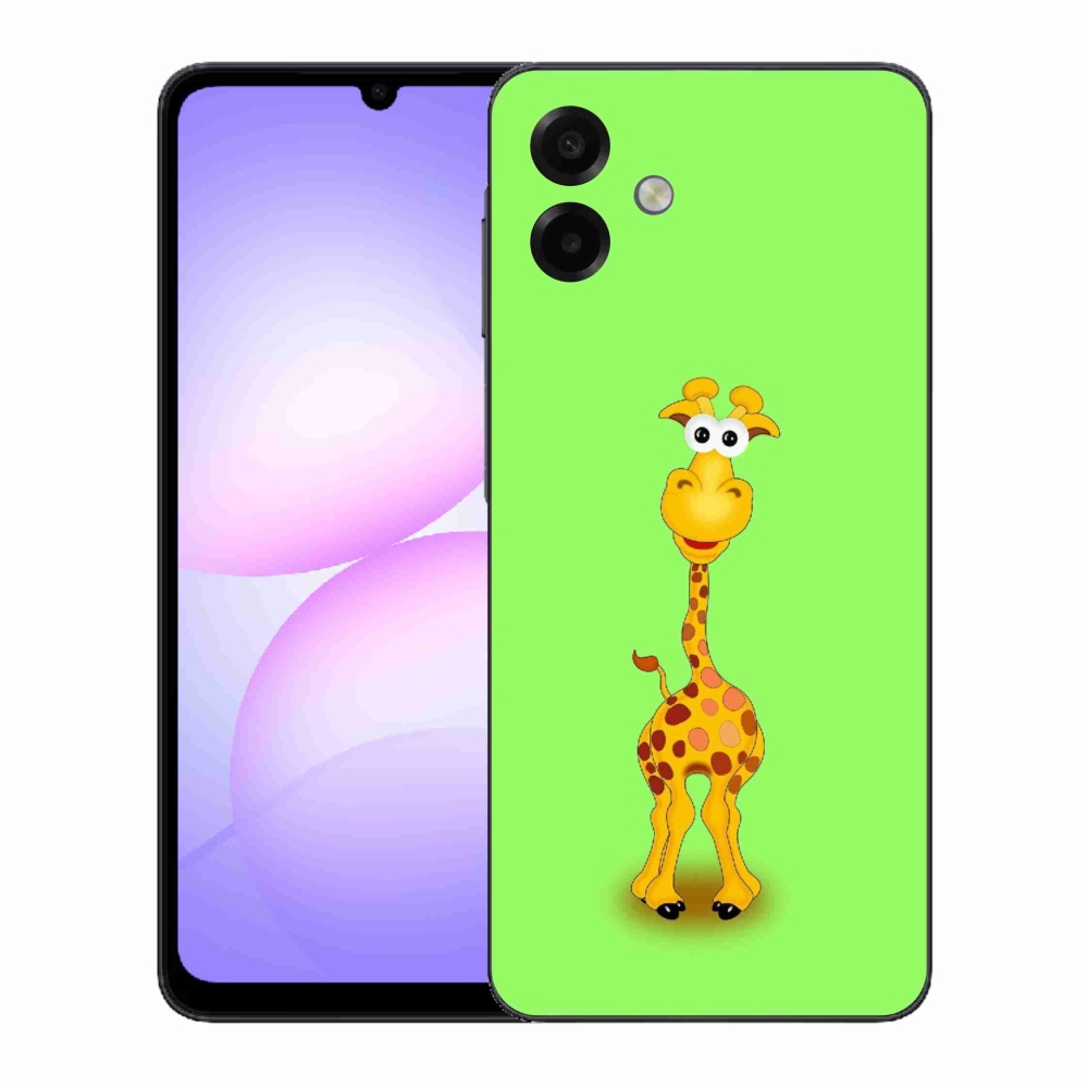 Zselés borítás mmCase Samsung Galaxy A07 4G - rajzfilm zsiráfhoz