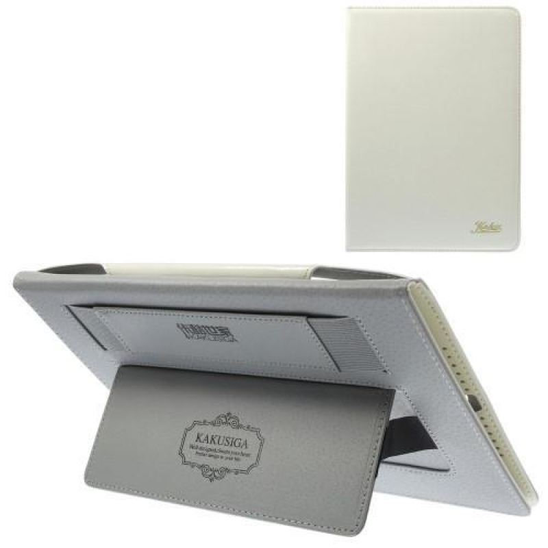 Kusi PU bőr tok állvánnyal iPad Air 2 készülékhez - fehér