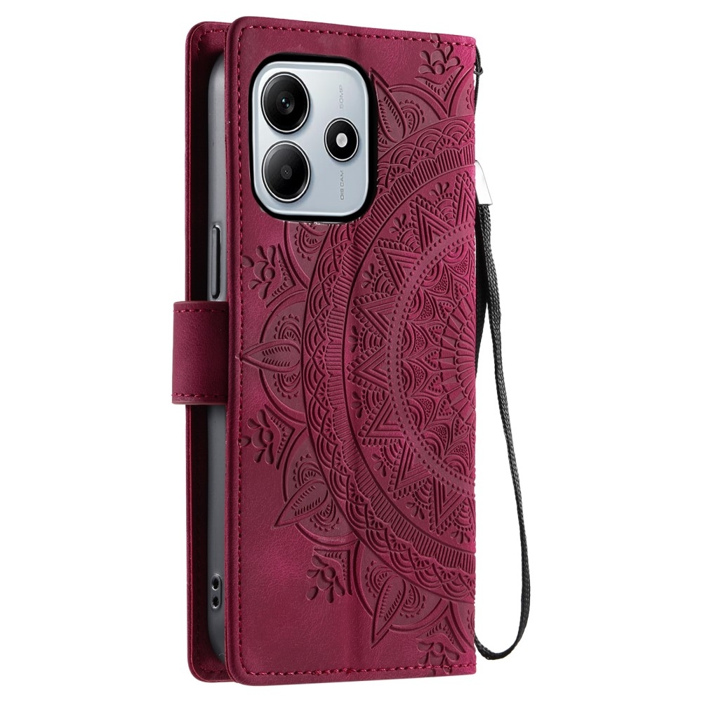 Mandalák könyv tok Xiaomi Redmi Note 14 - rózsa