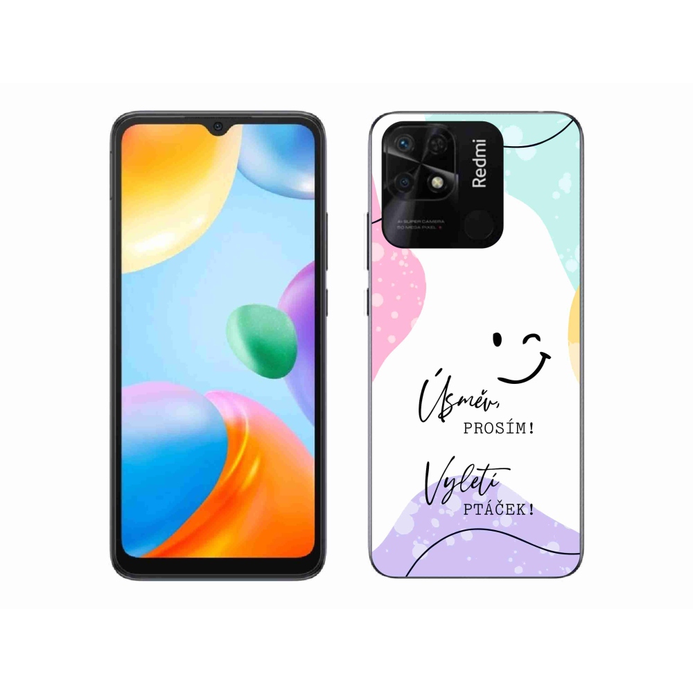Gél borító mmCase a Xiaomi Redmi 10C-hez - vicces szöveg 4 fehér háttérrel
