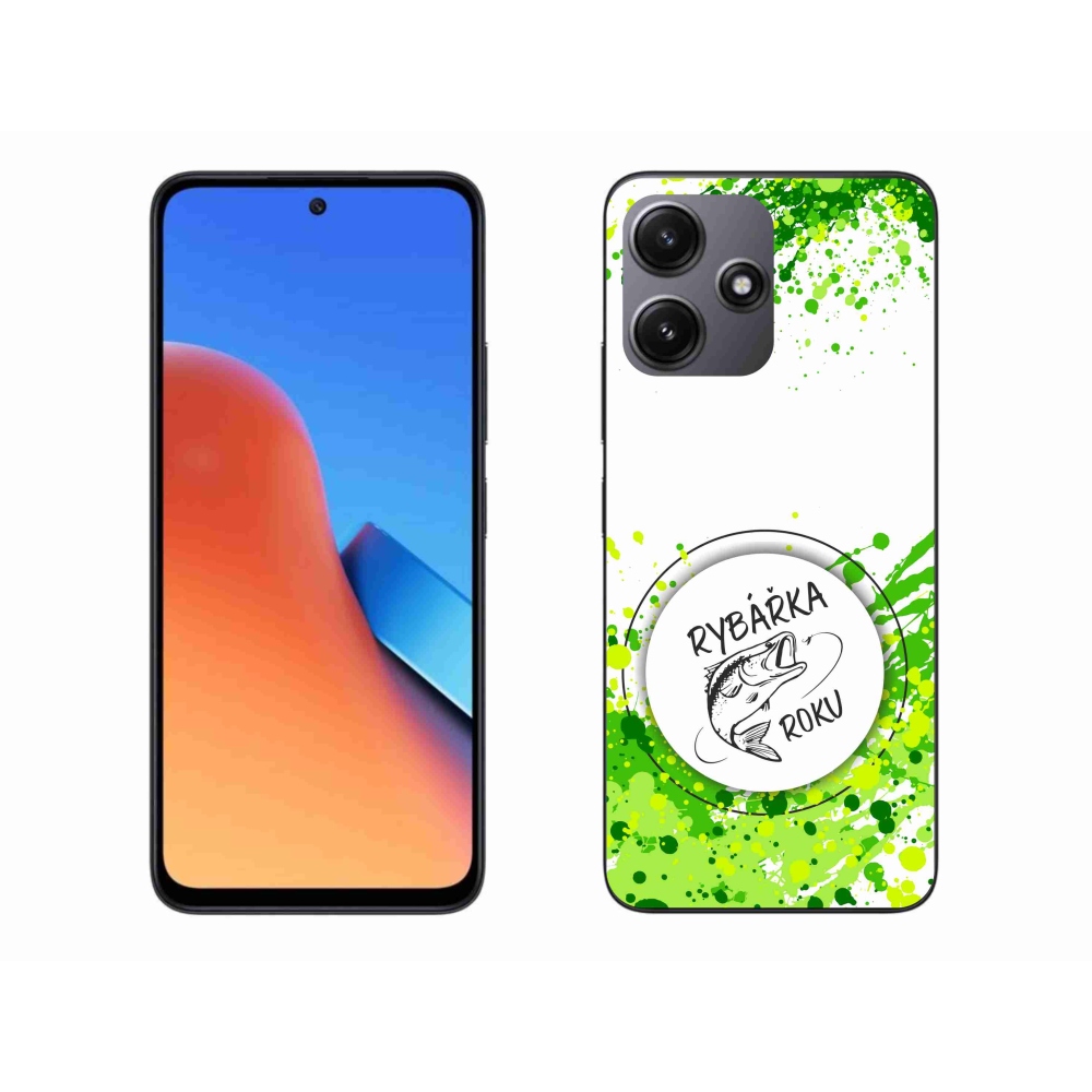 Gél borító mmCase a Xiaomi Redmi 12 5G-n - az év horgásza fehér háttérrel