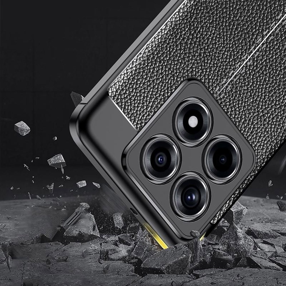 Litchi tartós zselés tok Xiaomi 14T-hez - fekete