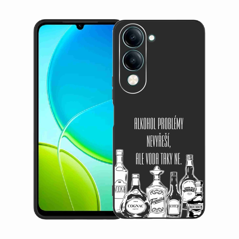 Gél borító mmCase a Vivo Y29s 5G-hez - vicces szöveg fekete háttérrel