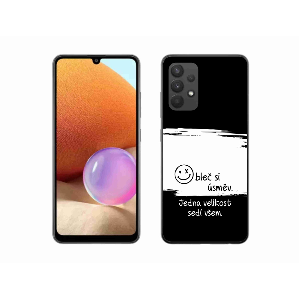 Gél borító mmCase Samsung Galaxy A32 4G - vicces szöveg 8 fekete és fehér háttérrel