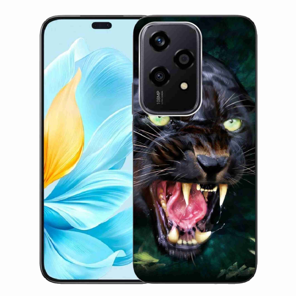 Zselés borítás mmCase a Honor 200 Lite 5G számára - dühös fekete párduc