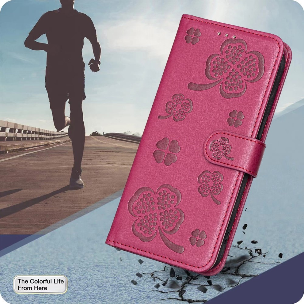 Clover könyv tok Honor X8c-hez - rózsaszínű