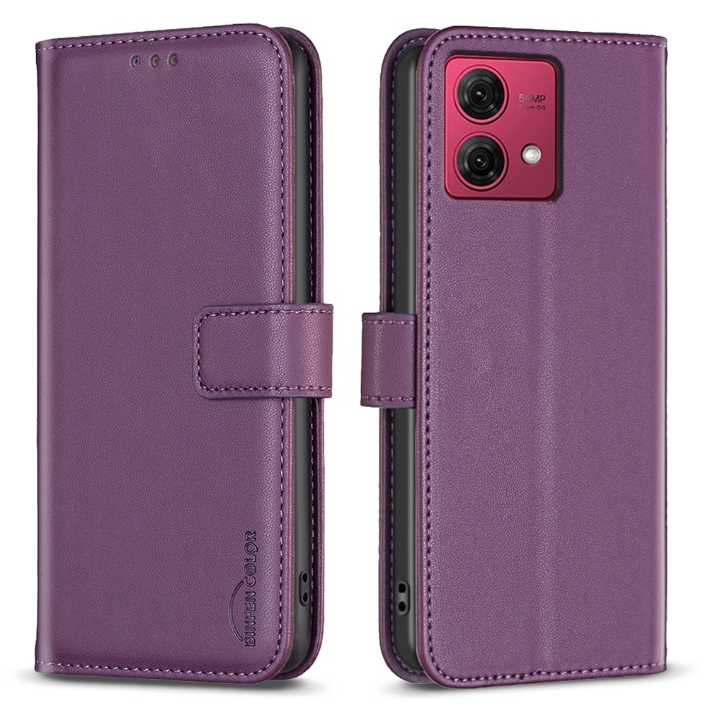 BNF könyv tok Motorola Moto G84 5G - sötétlila színű tok