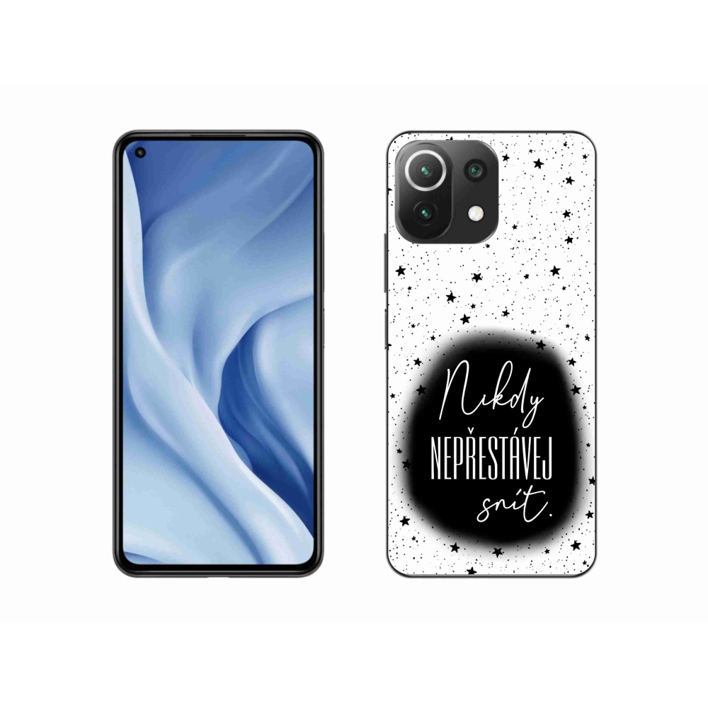 Gél borító mmCase a Xiaomi 11 Lite 5G NE - idézet 1 fekete-fehér háttérrel