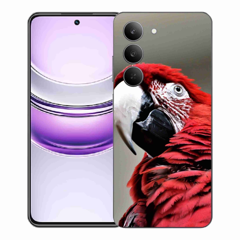 Gél borítás mmCase a Realme 14x 5G készülékhez - papagáj ara piros