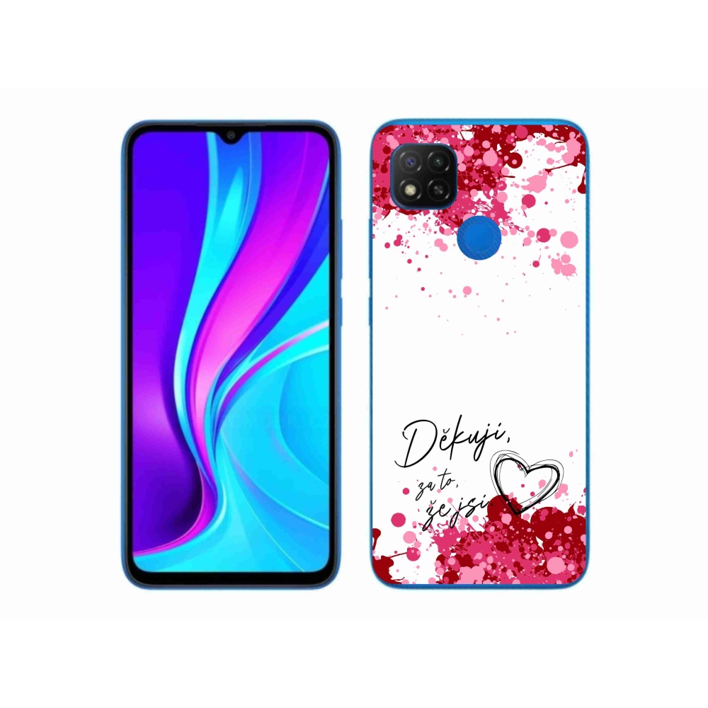 Gél borító mmCase a Xiaomi Redmi 9C - szerelem szöveg 2 fehér háttérrel