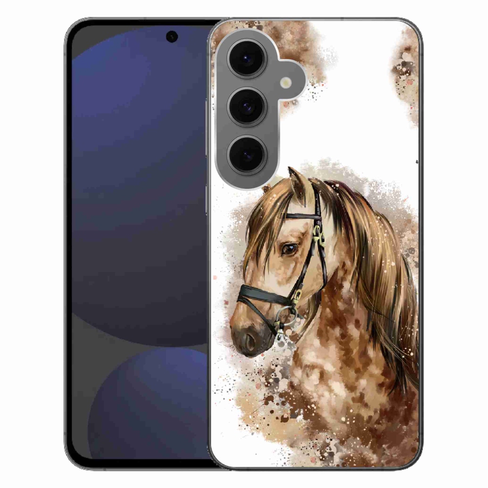 Zselés borítás mmCase Samsung Galaxy S24 FE - barna rajzfilm lóhoz