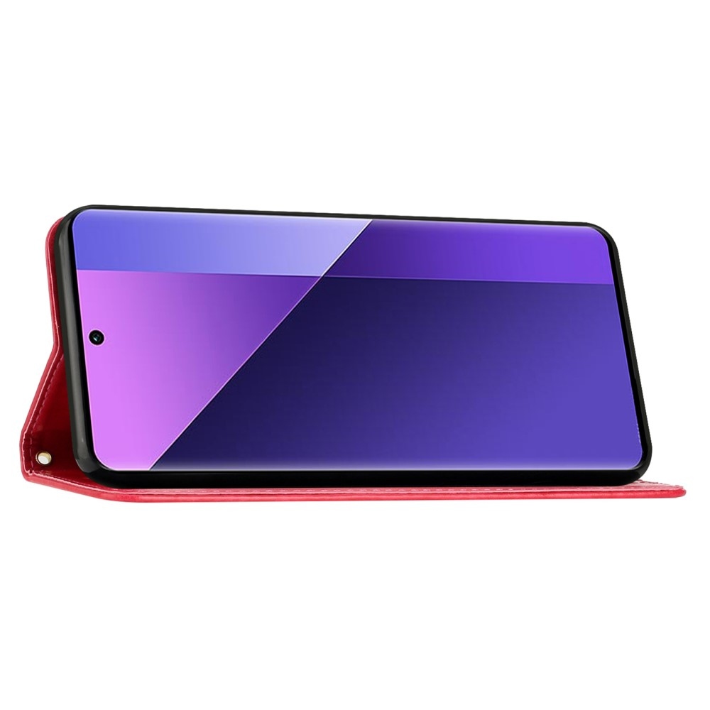 Virágok könyv tok Samsung Galaxy A26 5G - piros