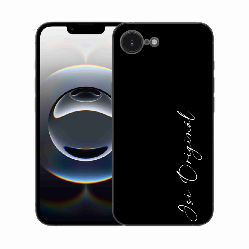 Gél borító mmCase iPhone 16e készülékhez - te vagy az eredeti fekete háttér