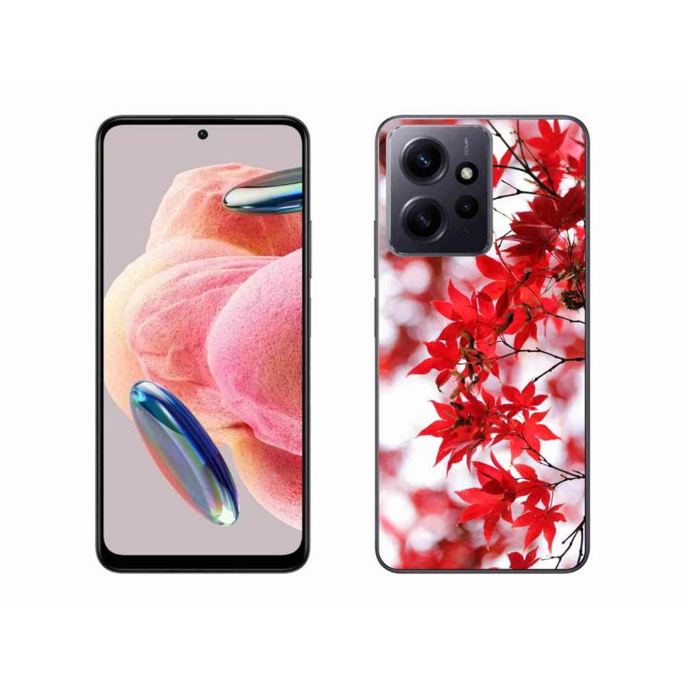 Gél borítás mmCase a Xiaomi Redmi Note 12 4G-hez - piros levelek