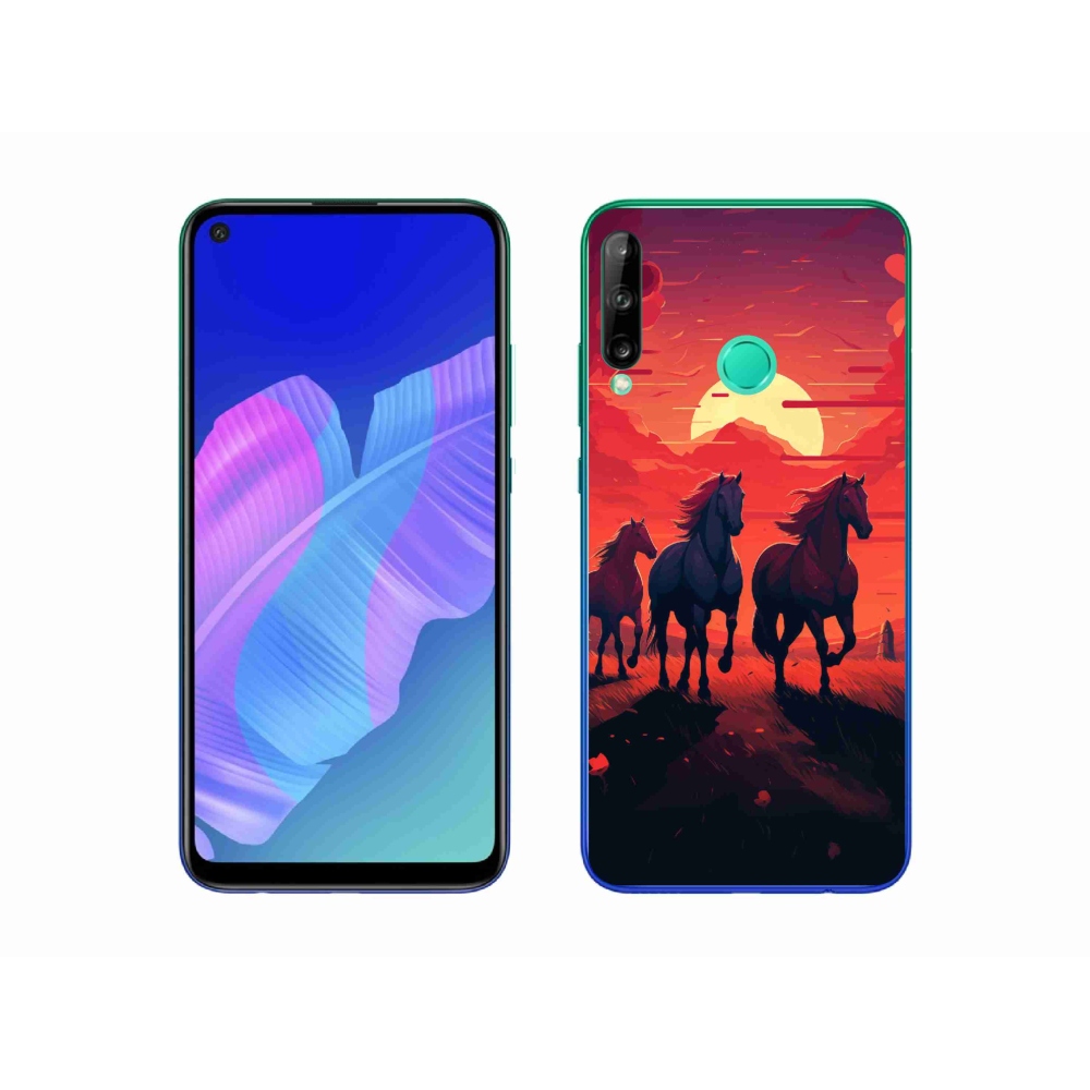 Zselés borítás mmCase a Huawei P40 Lite E - lovak és naplemente