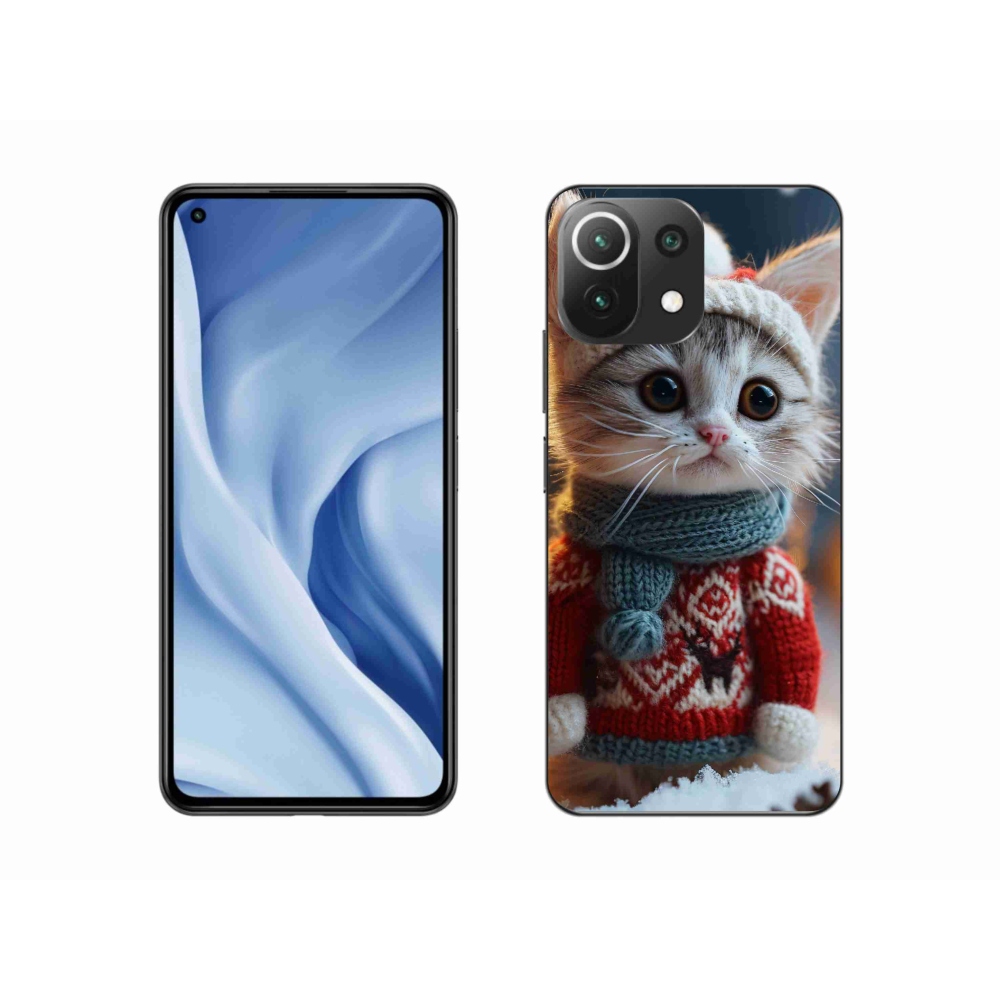 Gél borítás mmCase a Xiaomi Mi 11 Lite 4G/5G-hez - cica pulóverben