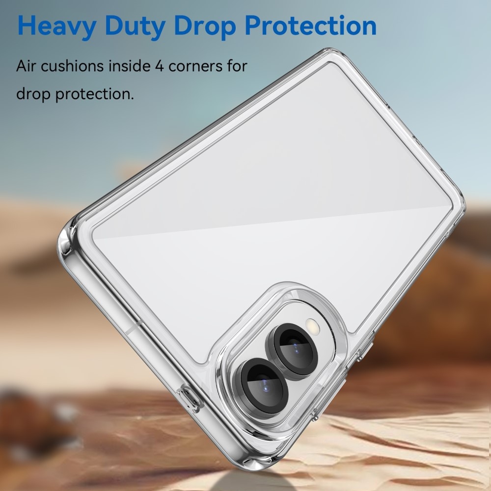 Gél tok kemény hátlappal Samsung Galaxy S25 Edge készülékhez - átlátszó