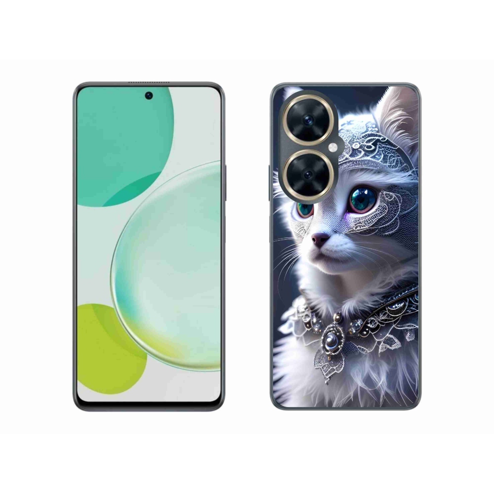 Gél borítás mmCase a Huawei Nova 11i készülékhez - fehér macska