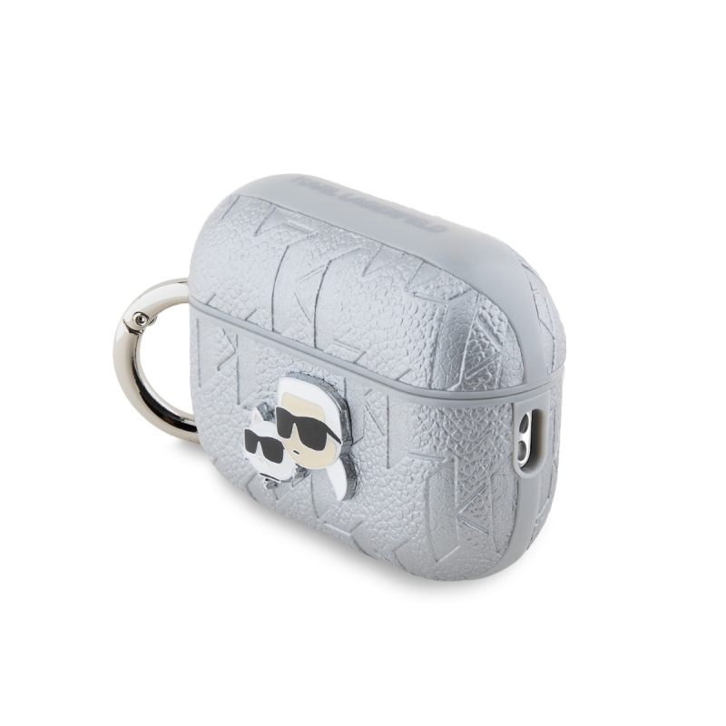 Karl Lagerfeld PU dombornyomott Karl és Choupette fejek tok az AirPods Pro 2 ezüsthöz