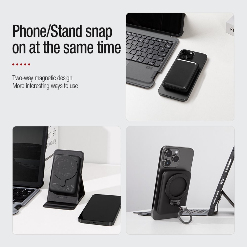 Nillkin NKT21 PowerStone mágneses Powerbank 5000mAh 15W Fekete NKT21 PowerStone mágneses Powerbank 5000mAh 15W Fekete