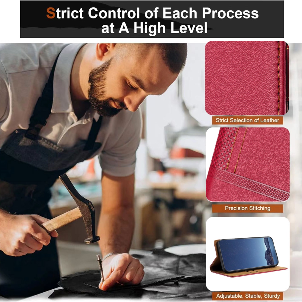 L-alakú könyvtáska Xiaomi 17 Ultra - piros