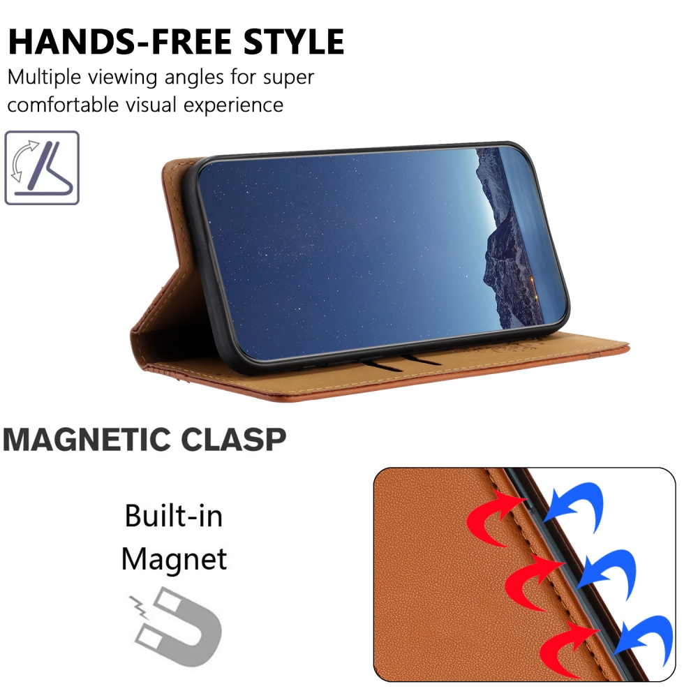 L-alakú könyvtáska Xiaomi 17 Ultra-hoz - barna