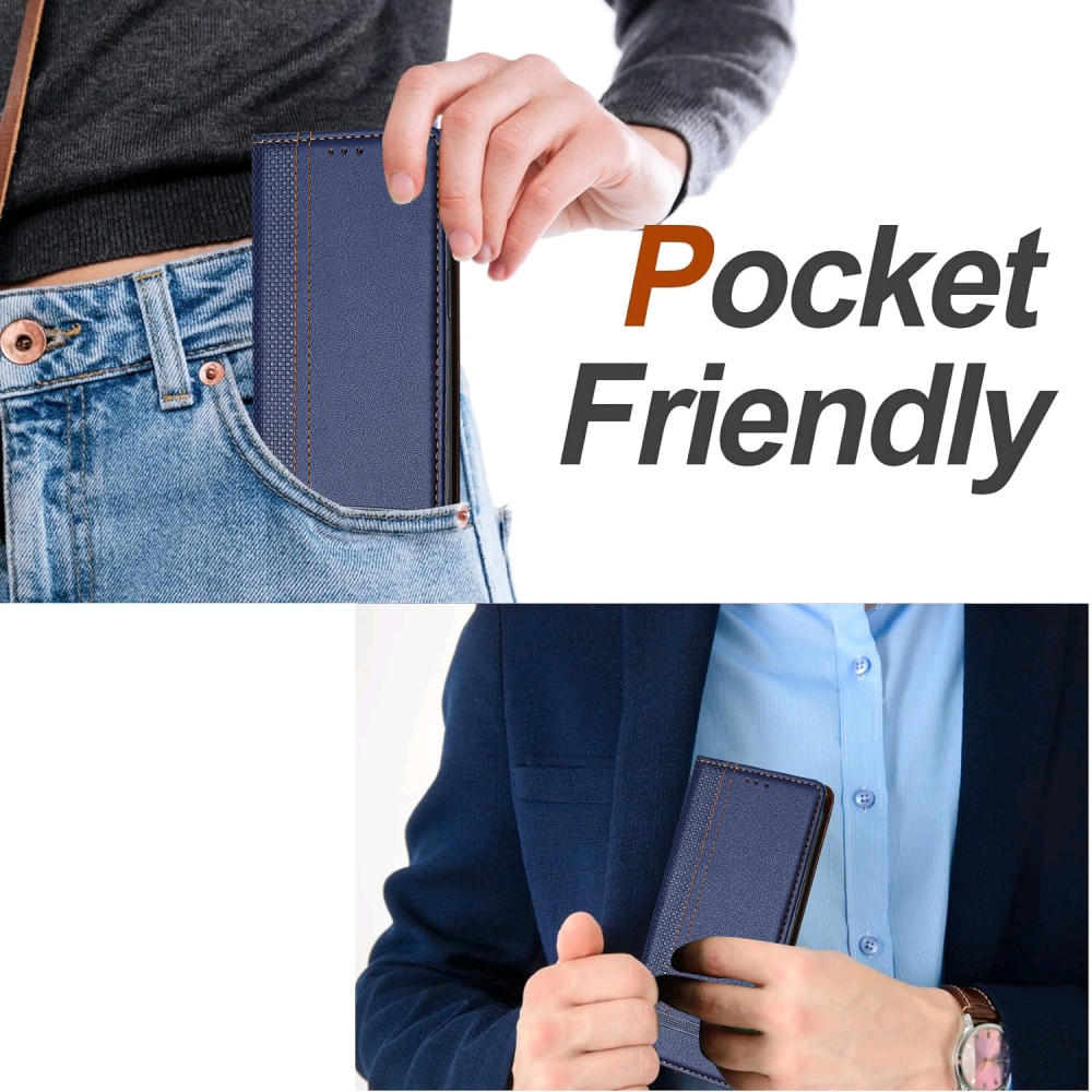 L-alakú könyvtáska Xiaomi 17 Ultra-hoz - kék