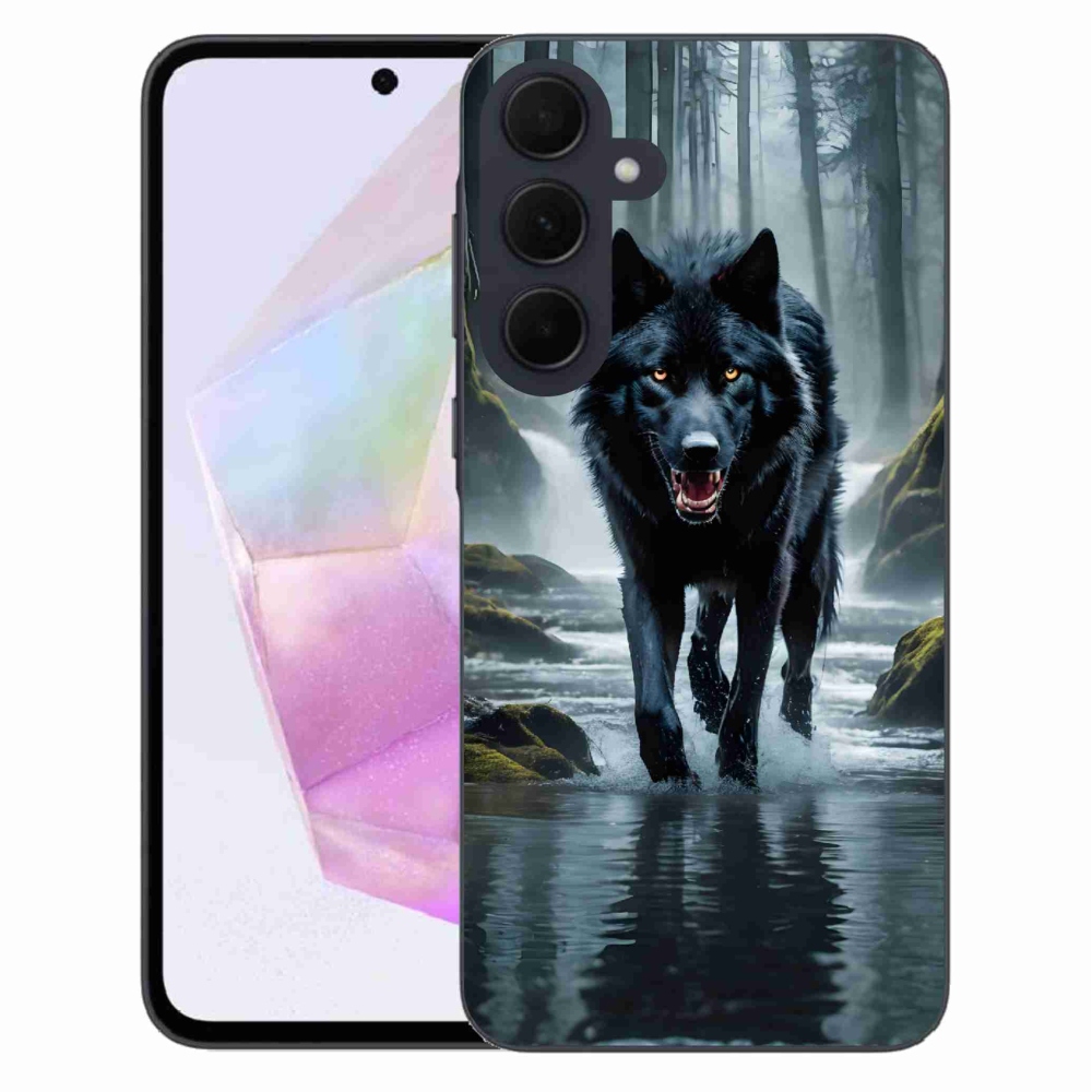 Zselés borítás mmCase Samsung Galaxy A35 5G - fekete farkas