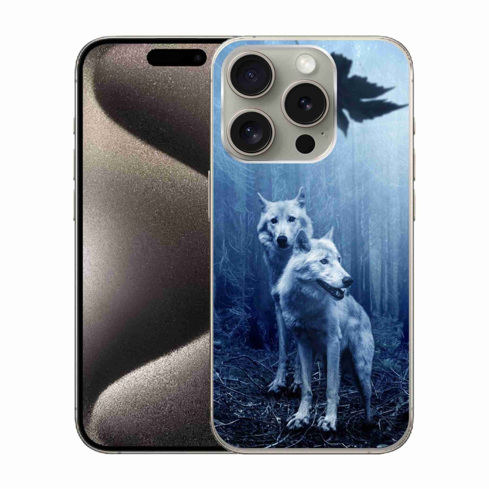 Zselés borítás mmCase iPhone 15 Pro készülékhez - farkasok az erdőben
